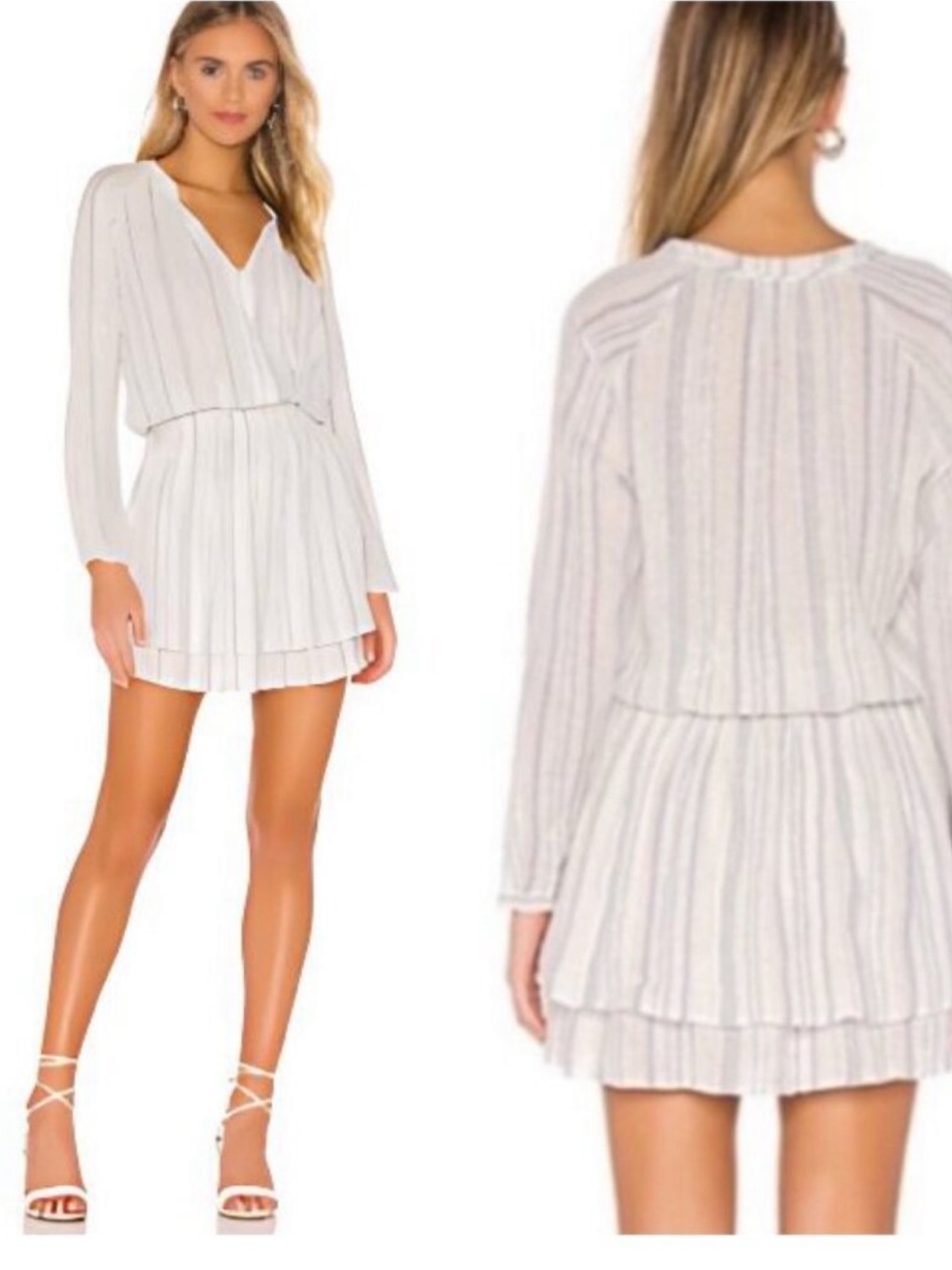 Rails Jasmine Dress in Fiji Stripe Linen-Blend with Metallic Thread Bohemian S